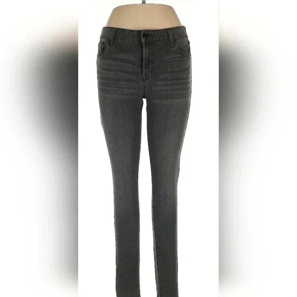 Old Navy Womens extra long, dark gray, mid rise, skinny jeans, Size 2 Long